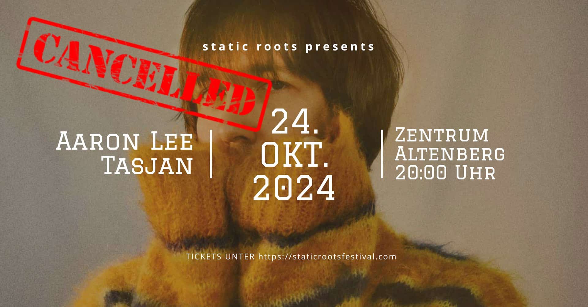 aaron lee tasjan - static roots presents - zentrum altenberg - oberhausen - 24 okt 2024 - cancelled